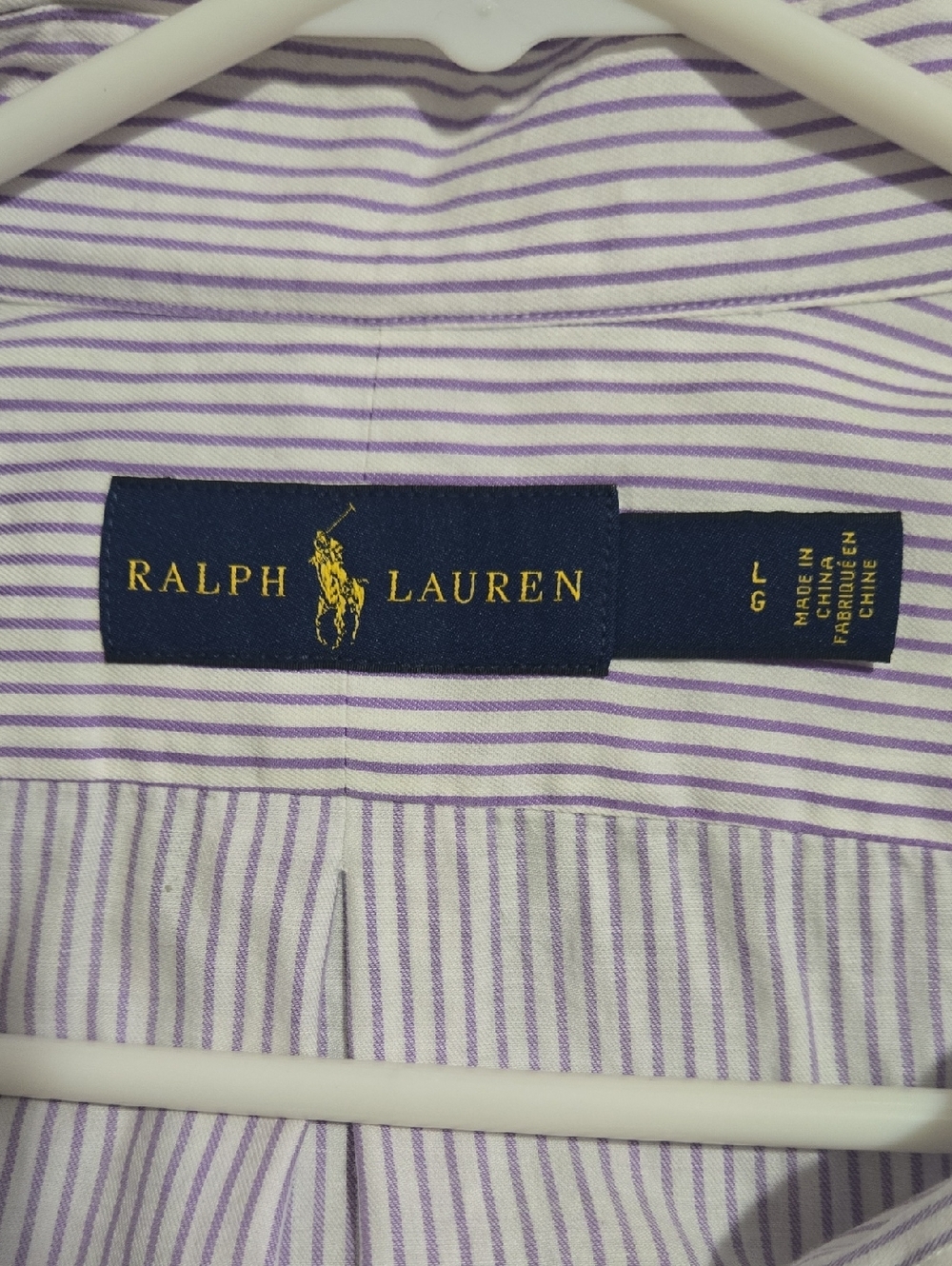 Ralph Lauren Men’s Lavender and White Striped Dress Shirt